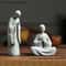 White Wishing Monk Statue Zen Oriental Buddhist Micro Landscape Ornament 1