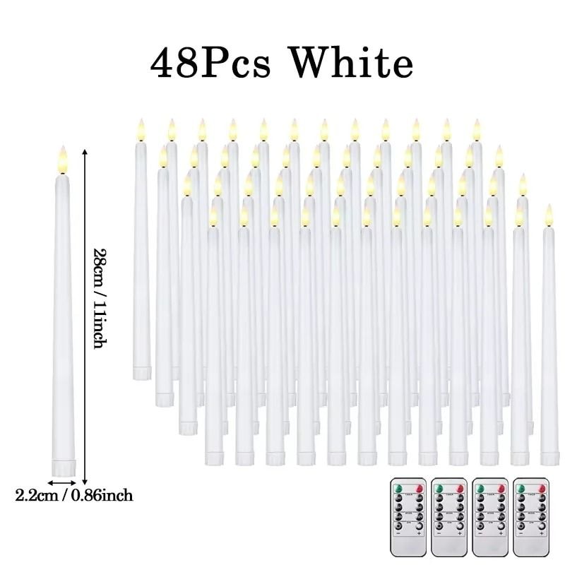 Flameless LED Taper Candles Battery Operated Flickering Faux Candles 9