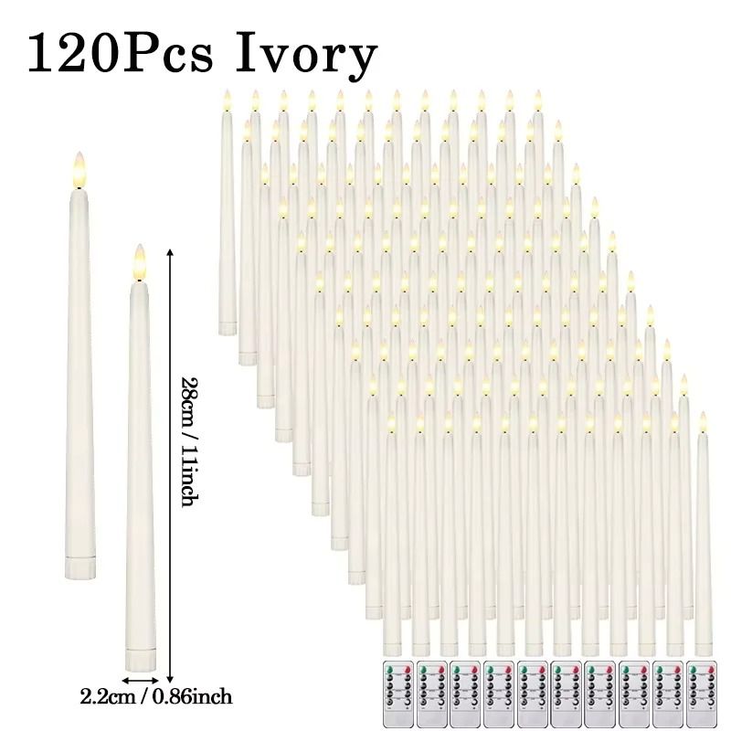 Flameless LED Taper Candles Battery Operated Flickering Faux Candles 10