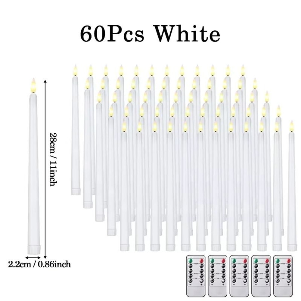 Flameless LED Taper Candles Battery Operated Flickering Faux Candles 13
