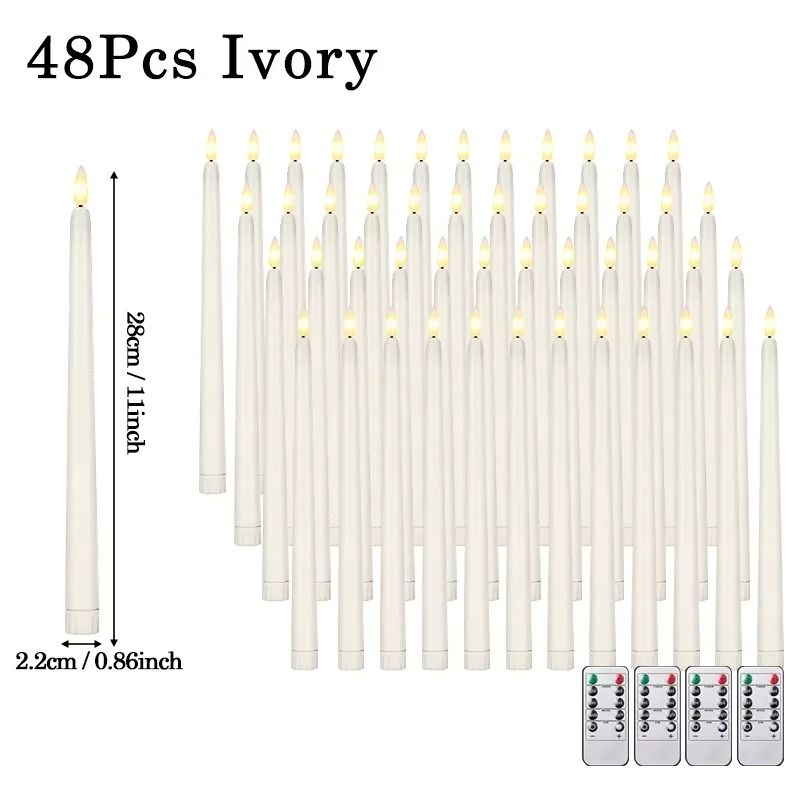 Flameless LED Taper Candles Battery Operated Flickering Faux Candles 15