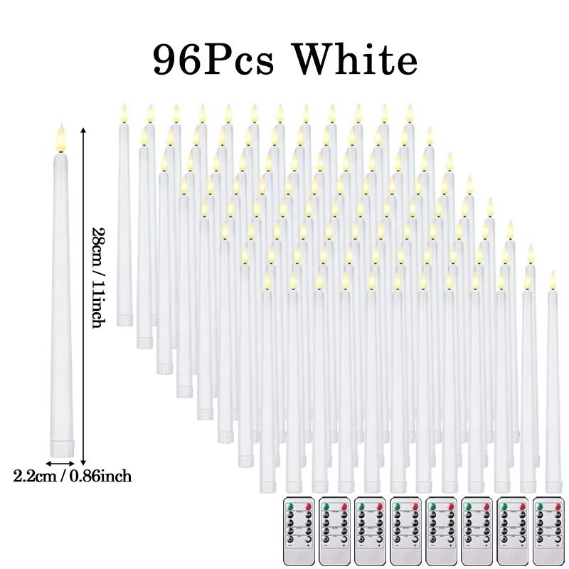 Flameless LED Taper Candles Battery Operated Flickering Faux Candles 18