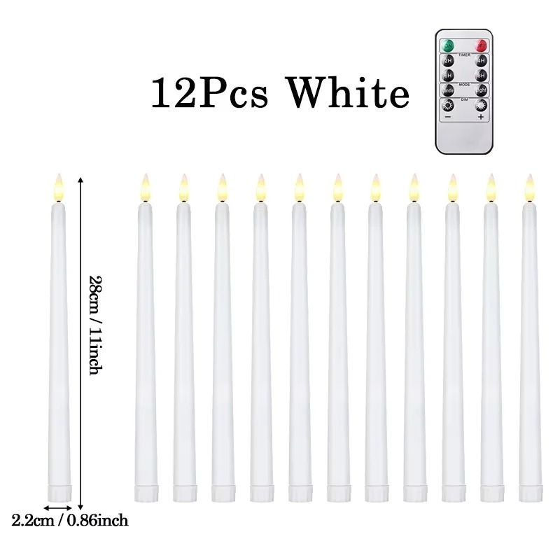 Flameless LED Taper Candles Battery Operated Flickering Faux Candles 6