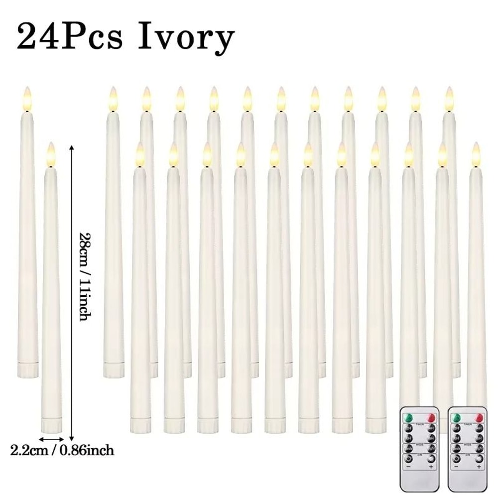 Flameless LED Taper Candles Battery Operated Flickering Faux Candles 7