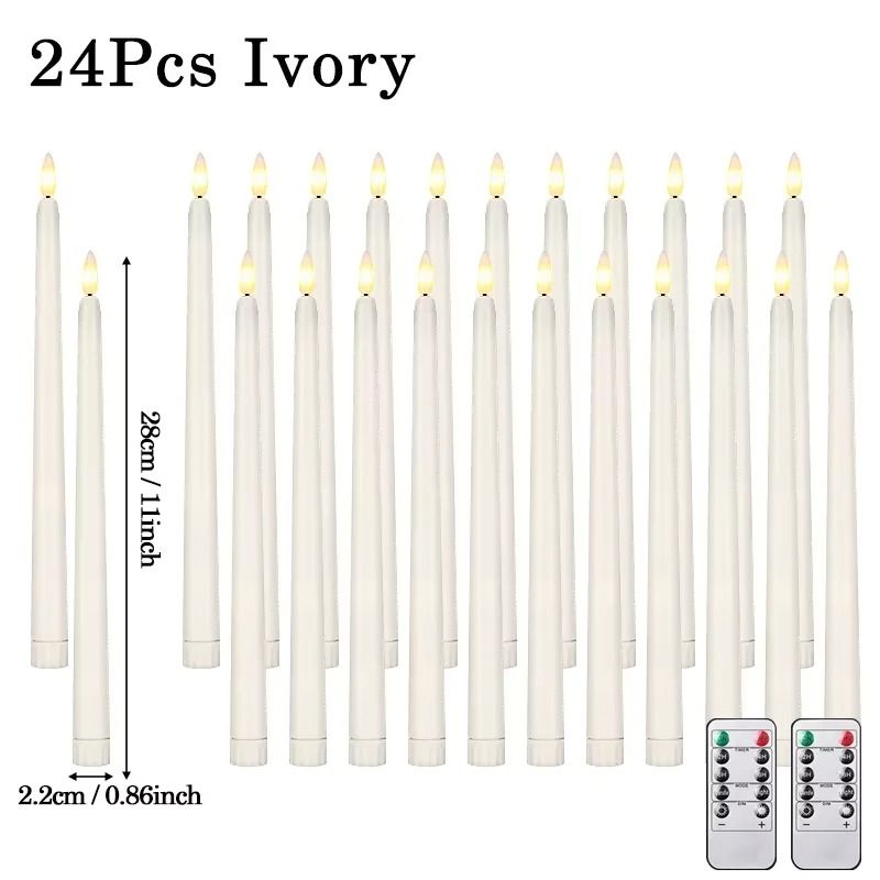 Flameless LED Taper Candles Battery Operated Flickering Faux Candles 7