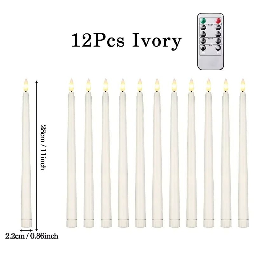 Flameless LED Taper Candles Battery Operated Flickering Faux Candles 8