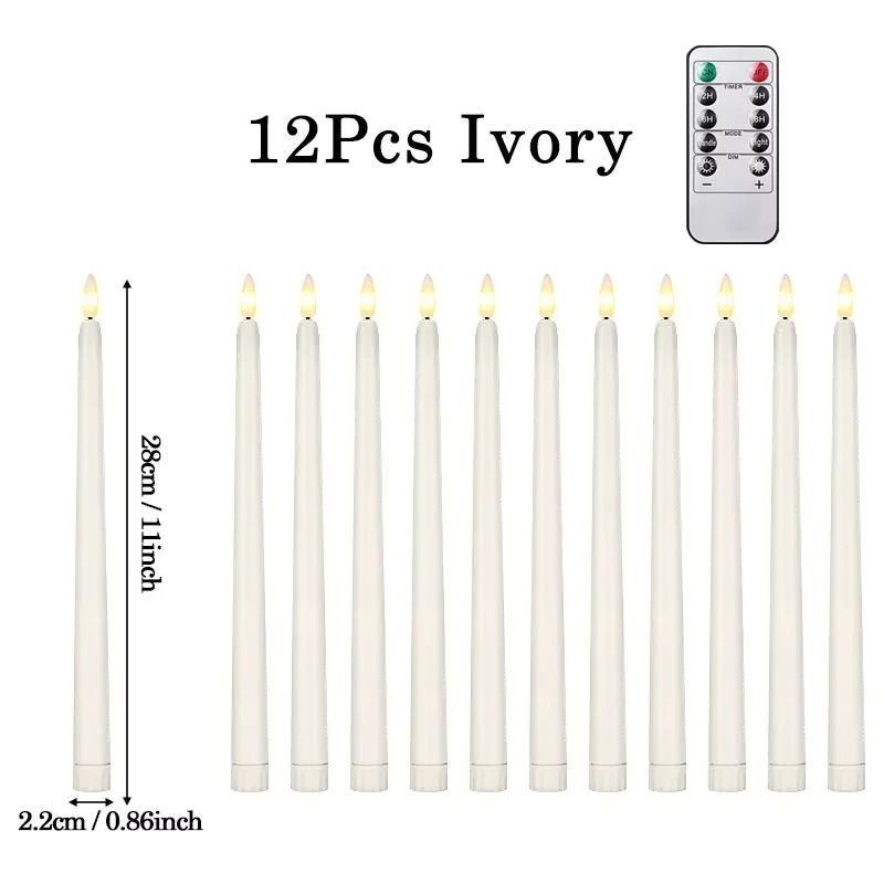 Flameless LED Taper Candles Battery Operated Flickering Faux Candles 8