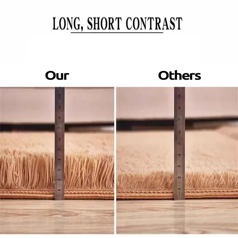 Shaggy Gray Area Rug UltraSoft Long Pile Bedroom Living Room Carpet 4