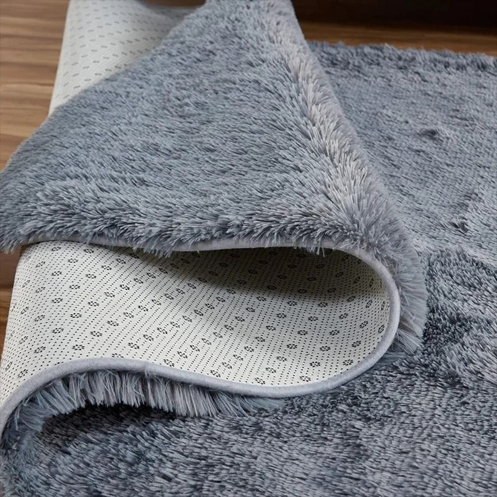 Shaggy Gray Area Rug UltraSoft Long Pile Bedroom Living Room Carpet 5