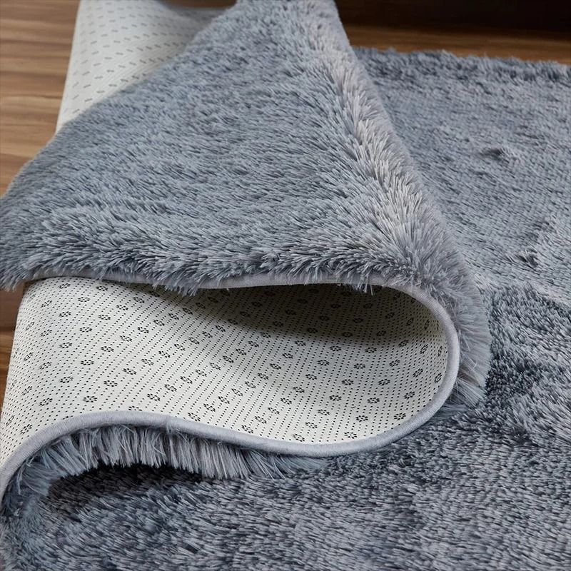 Shaggy Gray Area Rug UltraSoft Long Pile Bedroom Living Room Carpet 5