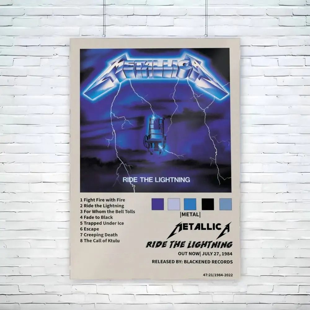 Metallica Classics Band Poster Heavy Metal Music Icon Wall Sticker For Living Room Bar 4