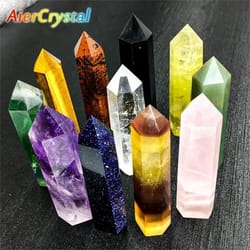 natural stone crystal point wand | reiki healing mineral decor for witchcraft & meditation