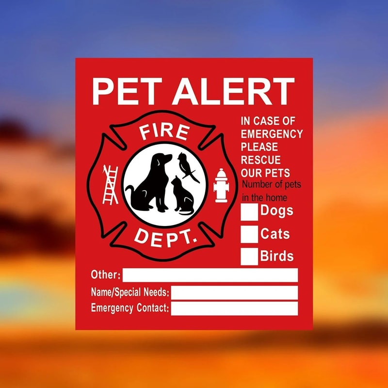 Pet Alert Emergency Window Decals Static Cling Save Our Pets Stickers 4Pack 8