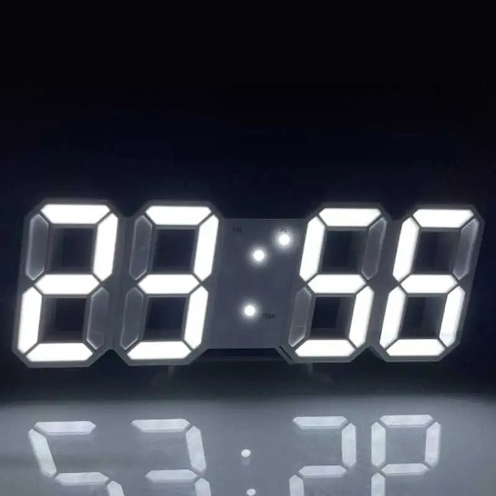 3D Luminous Digital Clock Modern VoiceActivated Desktop Alarm Wall Clock 3