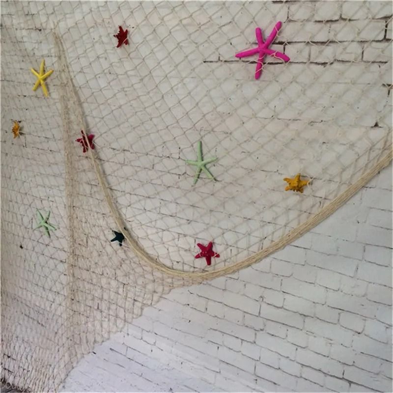 Mediterranean Nautical Fishing Net Marine Wall Hanging Studio Prop Garden Decor 3