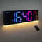 16 Large Digital Wall Clock RGB LED Display With Remote Automatic Dimmer 0