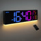 16 Large Digital Wall Clock RGB LED Display With Remote Automatic Dimmer 0