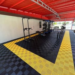 interlocking garage floor tiles | vented modular outdoor event & workshop flooring