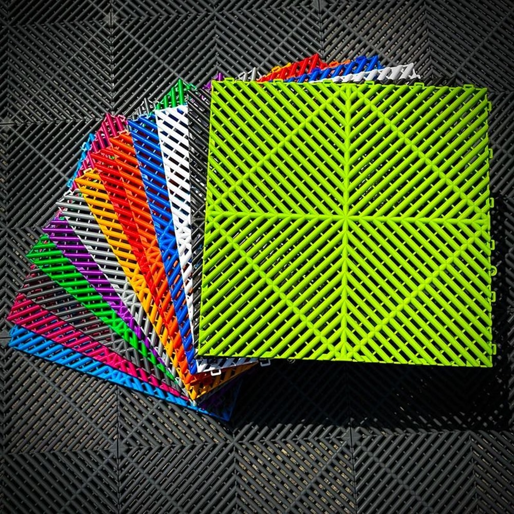 Interlocking Garage Floor Tiles Vented Modular Outdoor Event Workshop Flooring 5