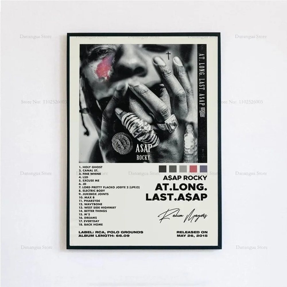 ASAP Rocky Testing Music Poster HipHop Album Cover Wall Art For Home Decor 8