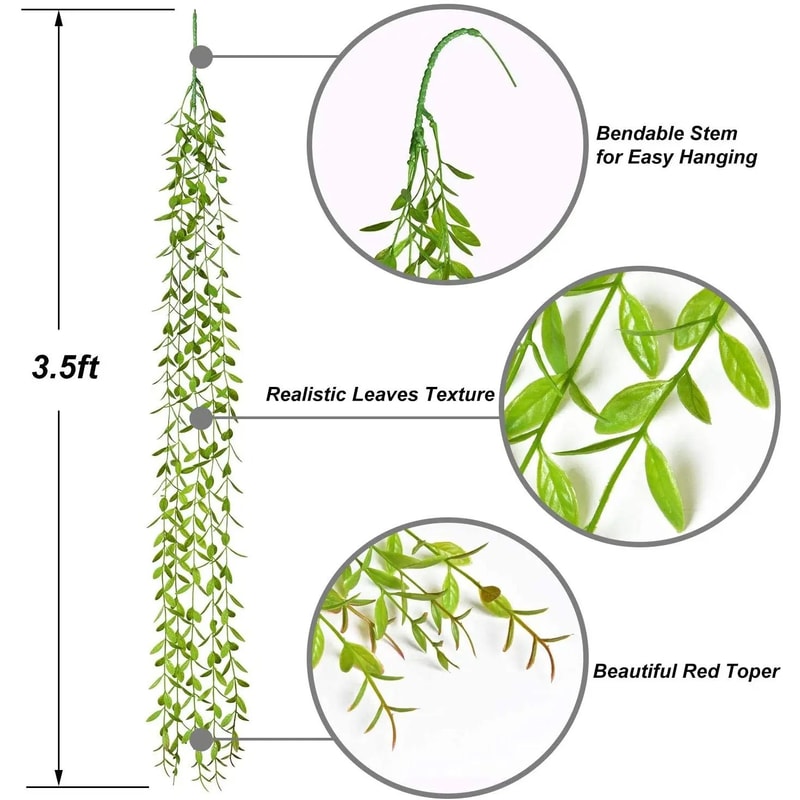 Artificial Willow Ivy Garland Hanging Fake Vines With Fairy Lights For Wedding Home 1