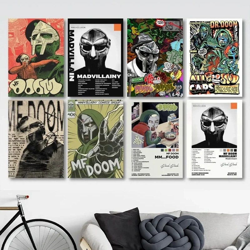 MF DOOM The Villain Music Poster Legendary HipHop HD Canvas Album Cover 0