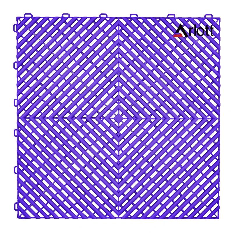 Automotive Modular Floor Tiles 40x40cm Interlocking Hollow Drainage Garage Mat 9
