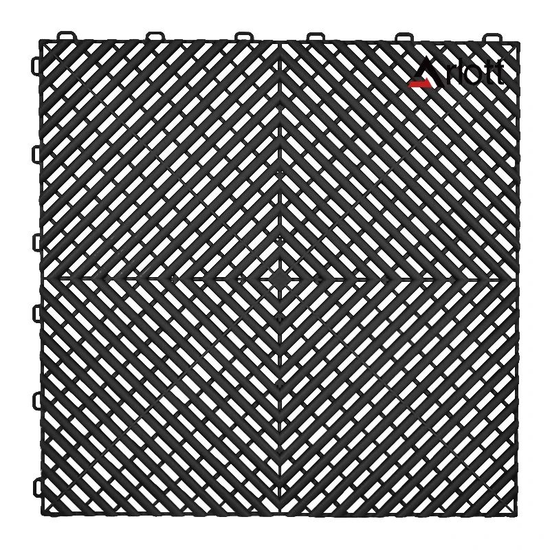 Automotive Modular Floor Tiles 40x40cm Interlocking Hollow Drainage Garage Mat 13