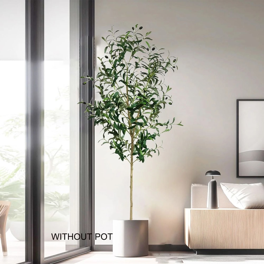 Premium Artificial Olive Tree Branch Modern Minimalist Mediterranean Fake Plant 0