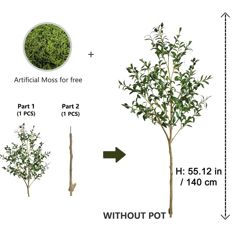 Premium Artificial Olive Tree Branch Modern Minimalist Mediterranean Fake Plant 7