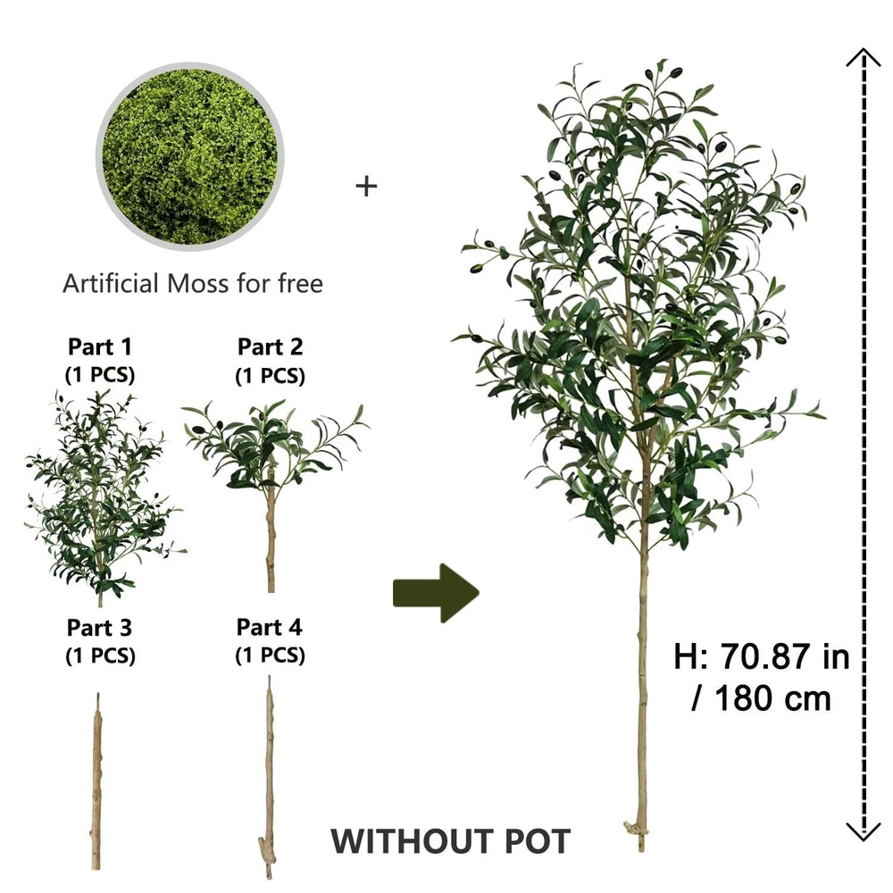 Premium Artificial Olive Tree Branch Modern Minimalist Mediterranean Fake Plant 9