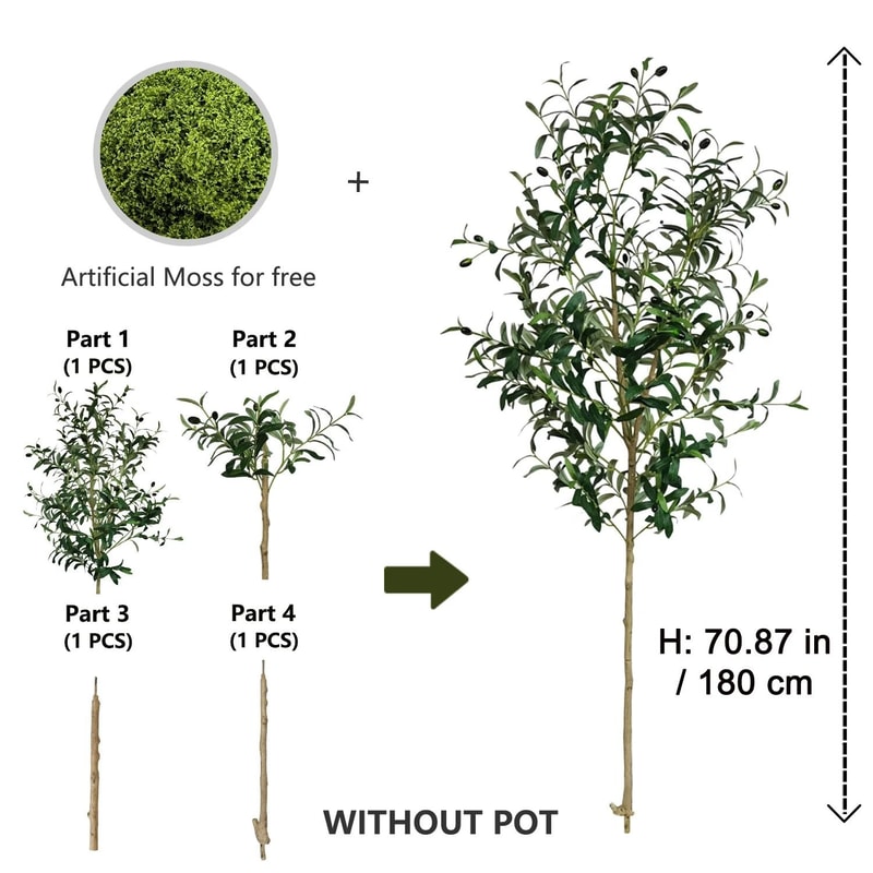 Premium Artificial Olive Tree Branch Modern Minimalist Mediterranean Fake Plant 9
