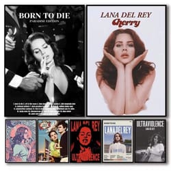 lana del rey aesthetic canvas poster | lizzy grant retro music wall art mural
