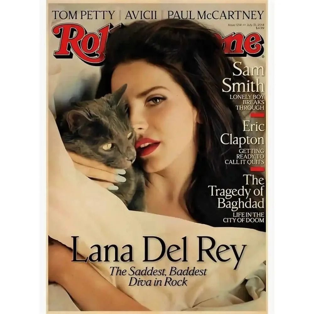 Lana Del Rey Aesthetic Canvas Poster Lizzy Grant Retro Music Wall Art Mural 11