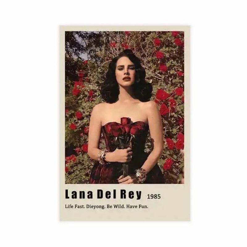 Lana Del Rey Aesthetic Canvas Poster Lizzy Grant Retro Music Wall Art Mural 20