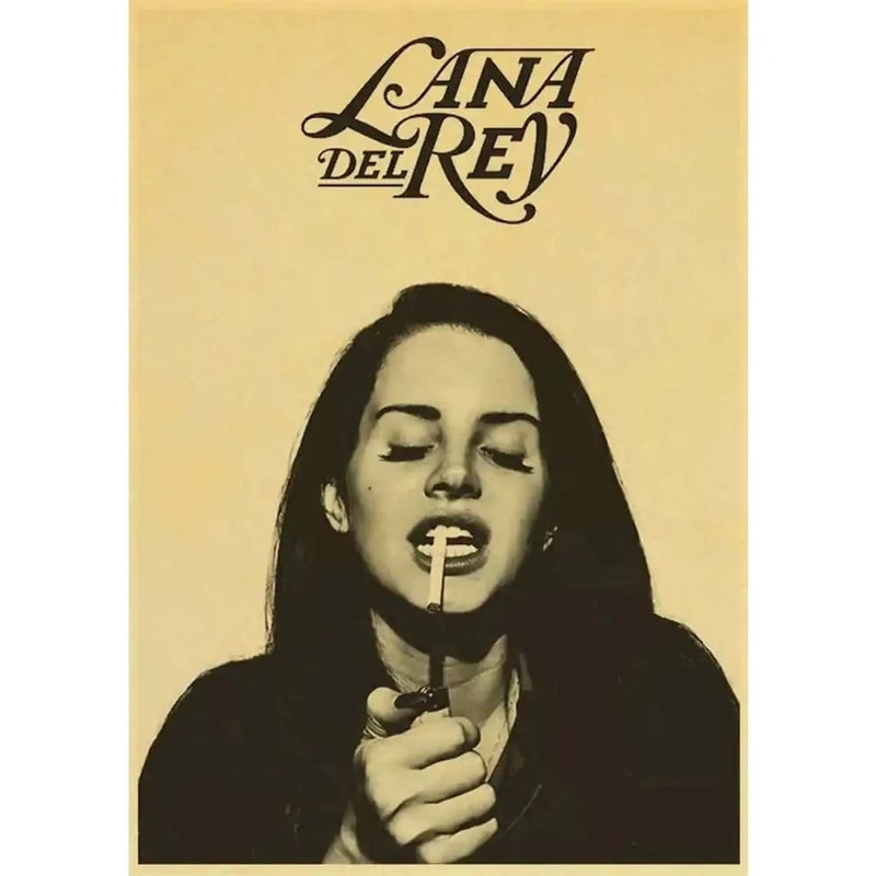 Lana Del Rey Aesthetic Canvas Poster Lizzy Grant Retro Music Wall Art Mural 24