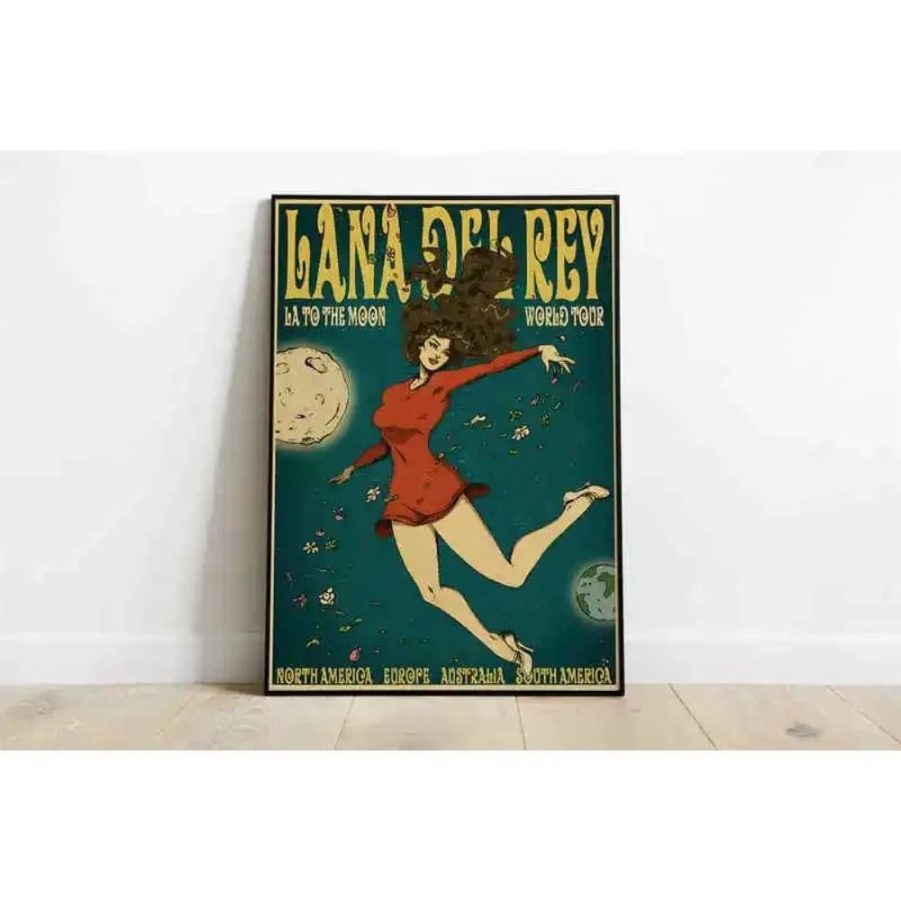 Lana Del Rey Aesthetic Canvas Poster Lizzy Grant Retro Music Wall Art Mural 26