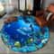 3D Seabed Illusion Dolphin Round Rug Underwater World NonSlip Floor Mat 24