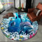 3D Seabed Illusion Dolphin Round Rug Underwater World NonSlip Floor Mat 25