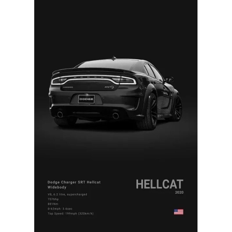 Dodge Challenger SRT Hellcat Redeye Canvas Poster Modern Sports Car Wall Art 19