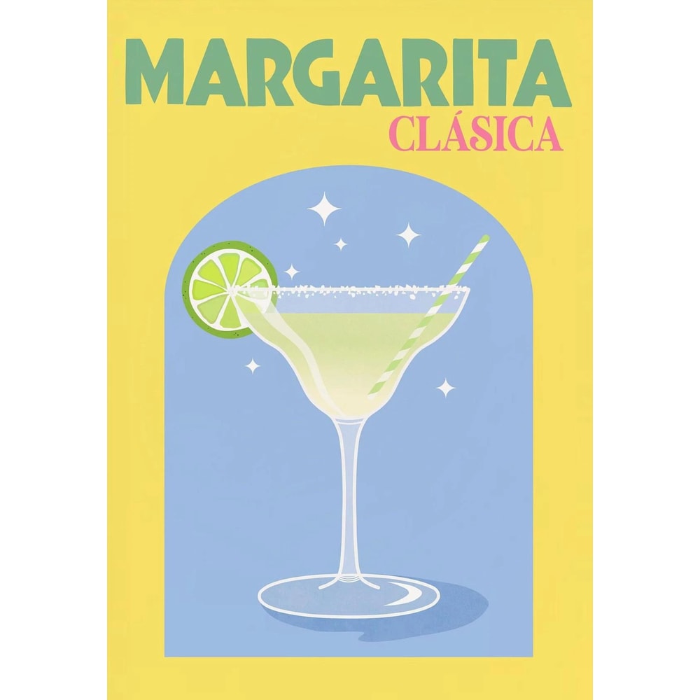 Trendy Colorful Cocktail Posters Modern Whiskey Bar Cart Canvas Prints 12