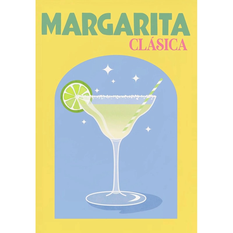 Trendy Colorful Cocktail Posters Modern Whiskey Bar Cart Canvas Prints 12