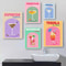 Trendy Colorful Cocktail Posters Modern Whiskey Bar Cart Canvas Prints 1
