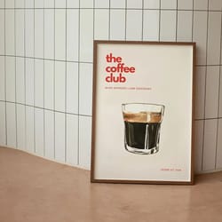 retro coffee club canvas print | chic minimalist beverage wall art