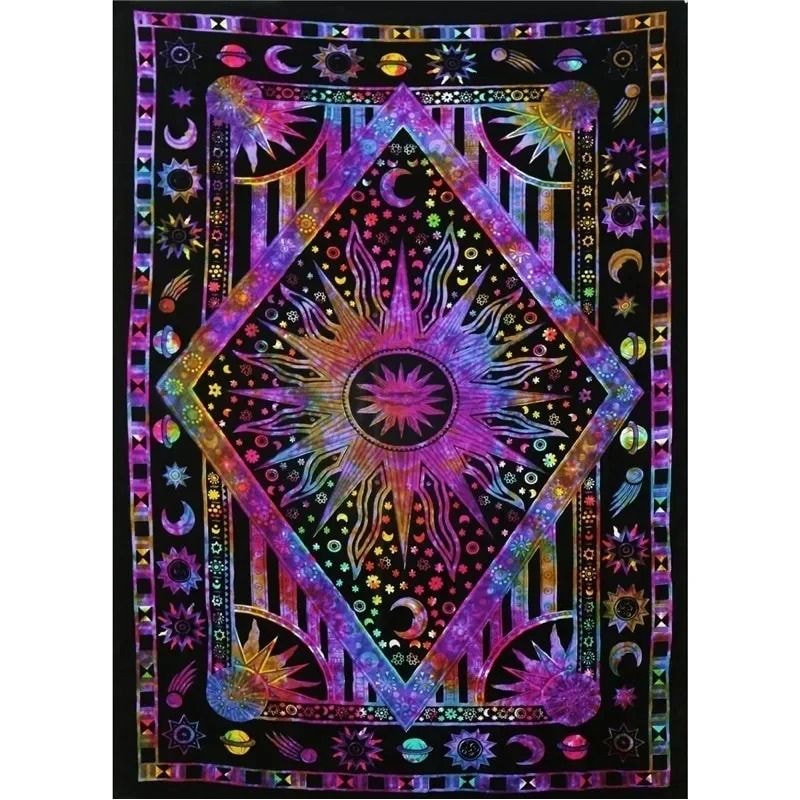 Indian Tarot Mandala Tapestry Bohemian Divination Aesthetic Wall Hanging 13