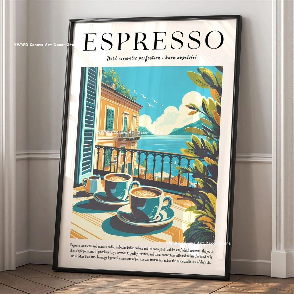 Buongiorno Espresso Canvas Print Chic Kitchen Coffee Bar Wall Art 8