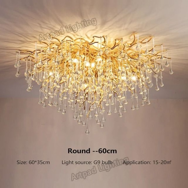 Nordic Luxury Gold K9 Crystal Chandelier Modern LED Chandelier Fixture 14