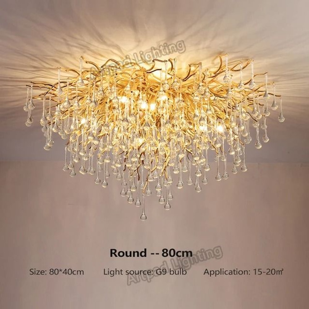 Nordic Luxury Gold K9 Crystal Chandelier Modern LED Chandelier Fixture 15