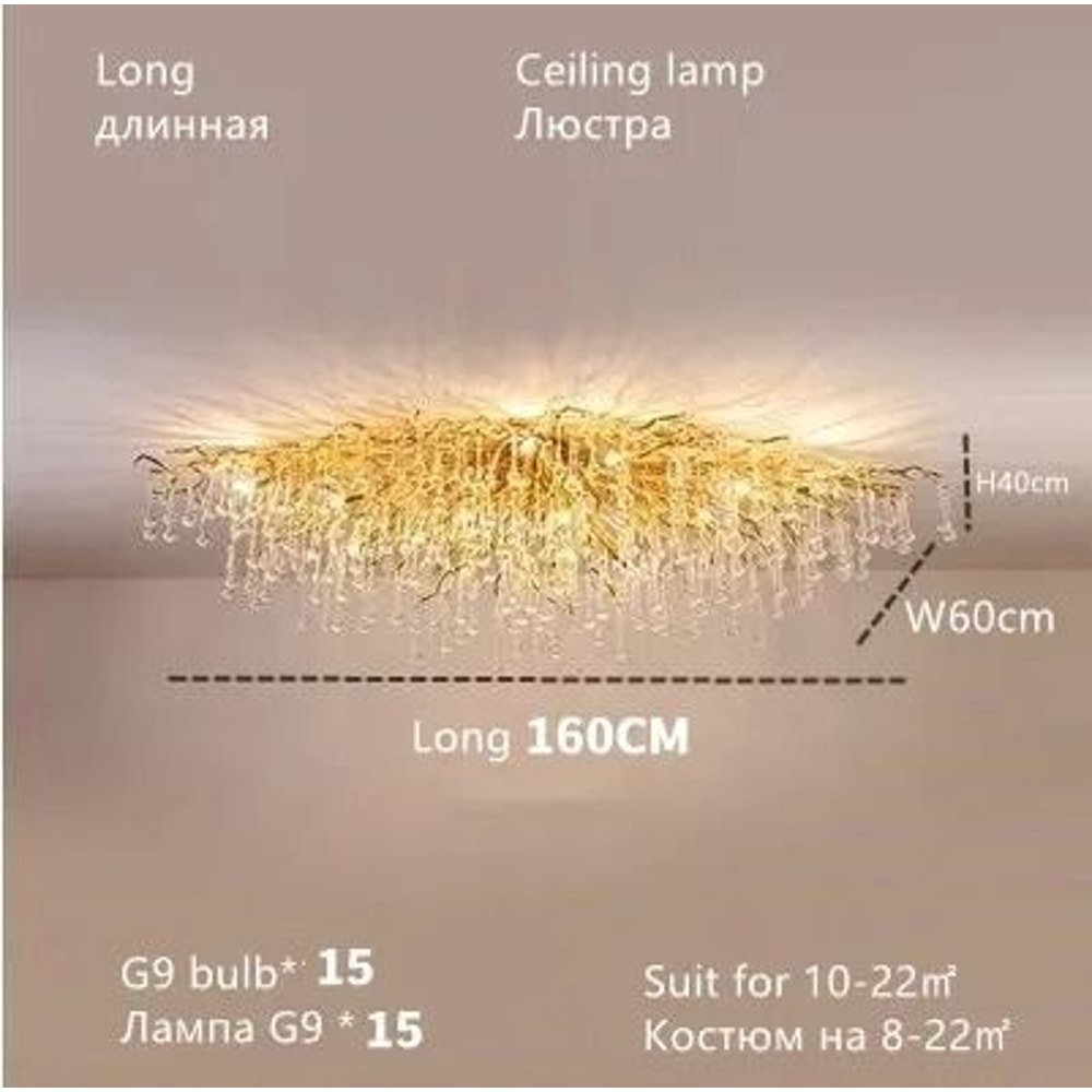 Nordic Luxury Gold K9 Crystal Chandelier Modern LED Chandelier Fixture 20
