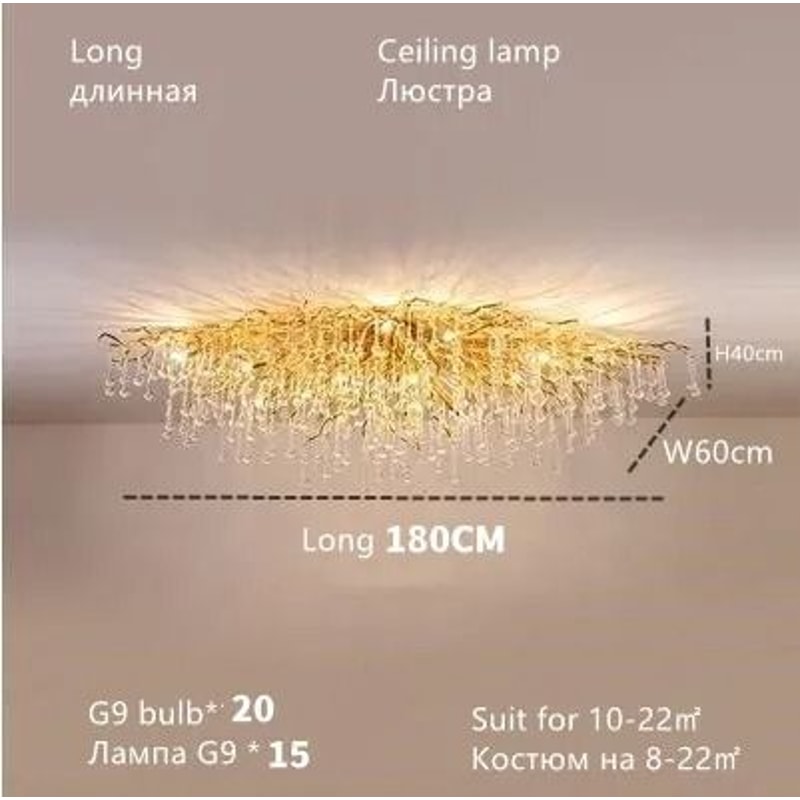 Nordic Luxury Gold K9 Crystal Chandelier Modern LED Chandelier Fixture 21